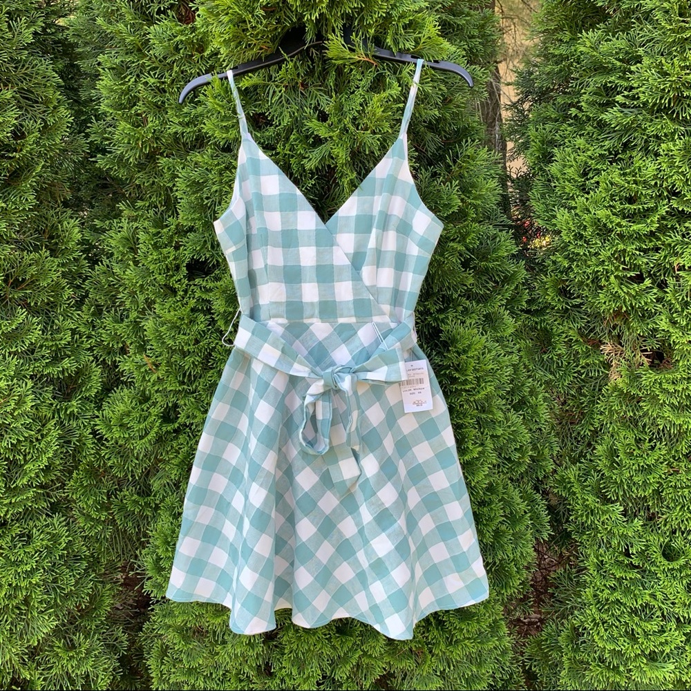 white aqua dress